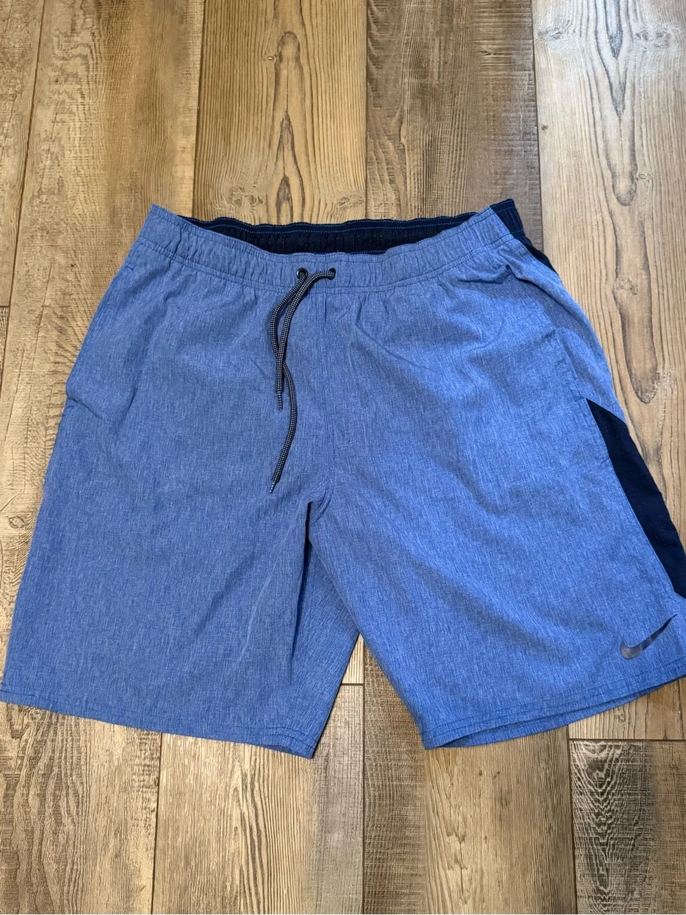 Mens Nike Dri Fit Blue Running Shorts Size Large L Training Lined Workout Gym